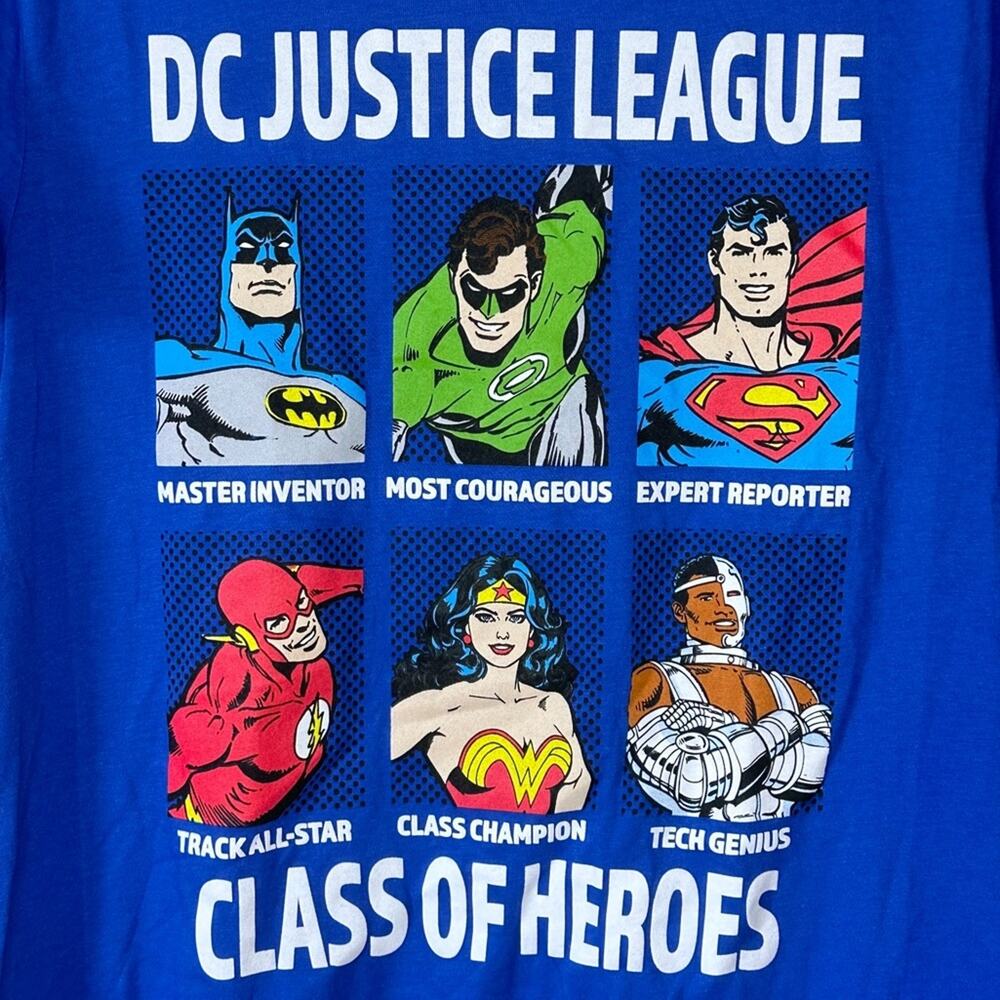 New Boy’s Blue DC Justice League Superhero Graphic Tee XL - Picture 2 of 3
